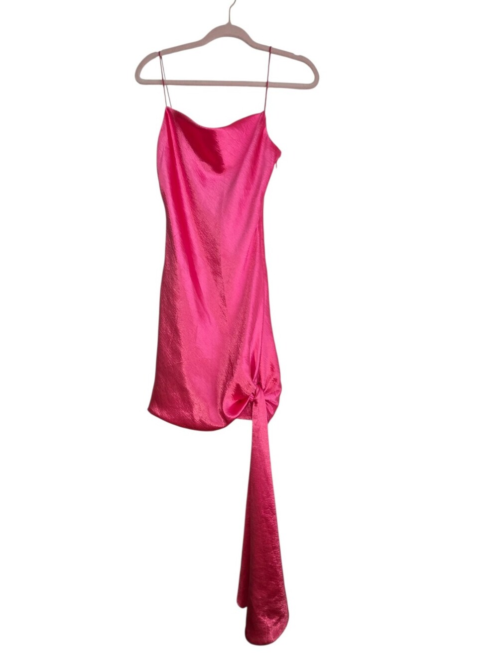 Cinq A Sept Ryder Wild Orchid Crushed Silk Satin Mini Dress Size 6 Draped Sash